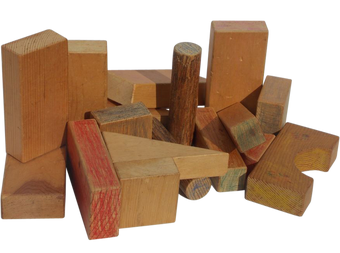 wooden blocks the warehouse