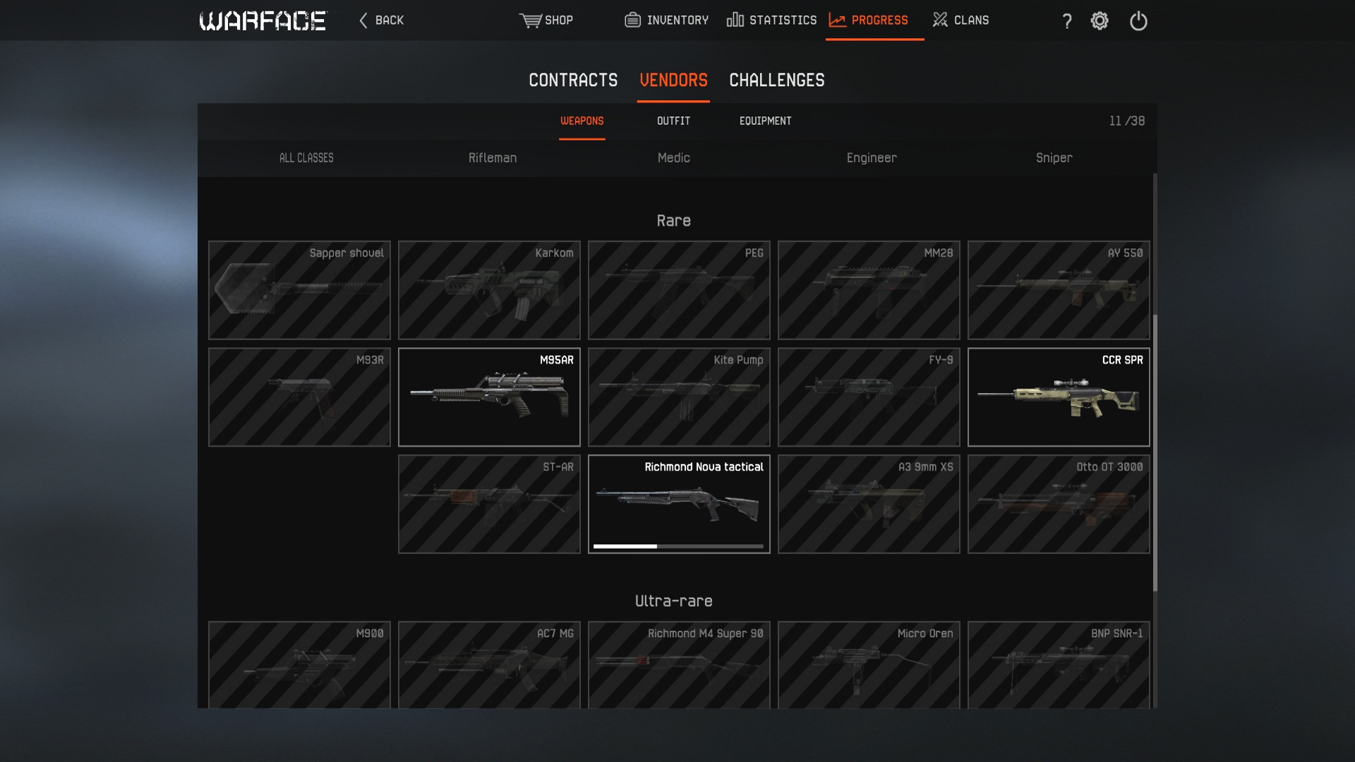 warface permanent weapons