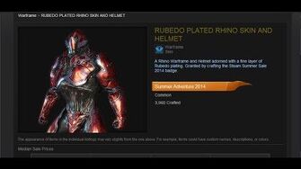 warframe rubedo rhino skin plated skins
