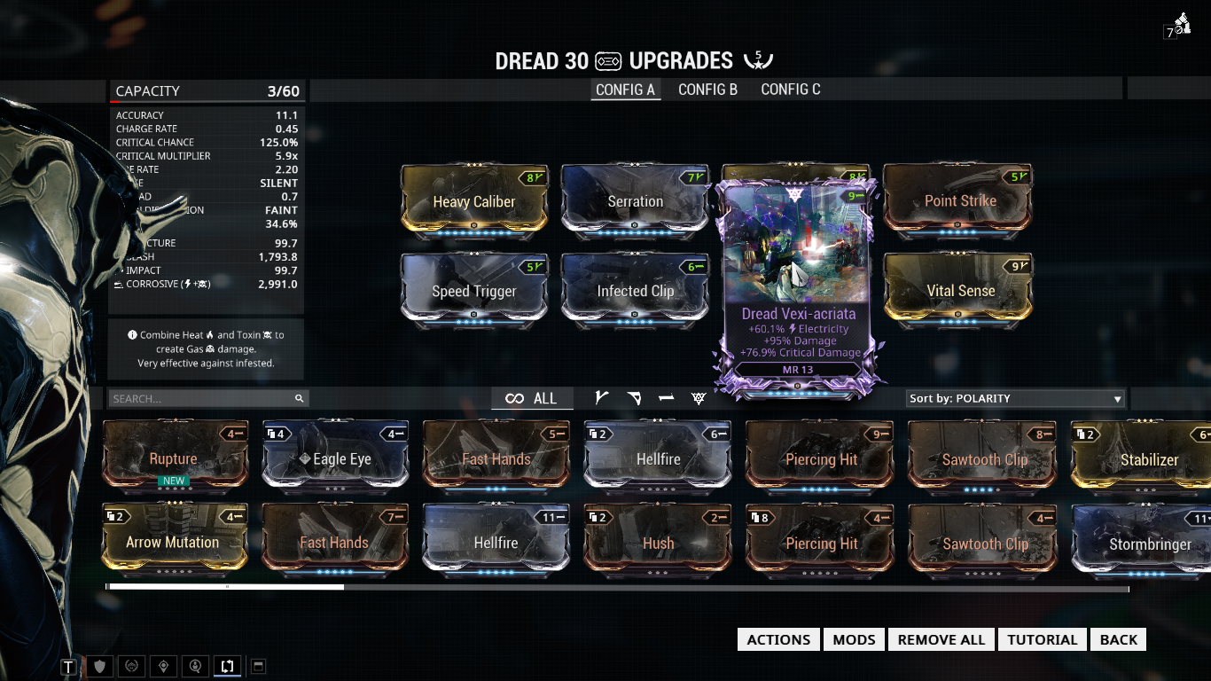 Warframe upgrades - A, B, C loadouts?