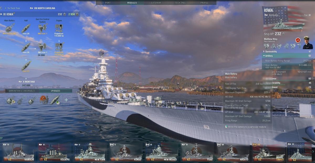 world of warships tier 7 iowa