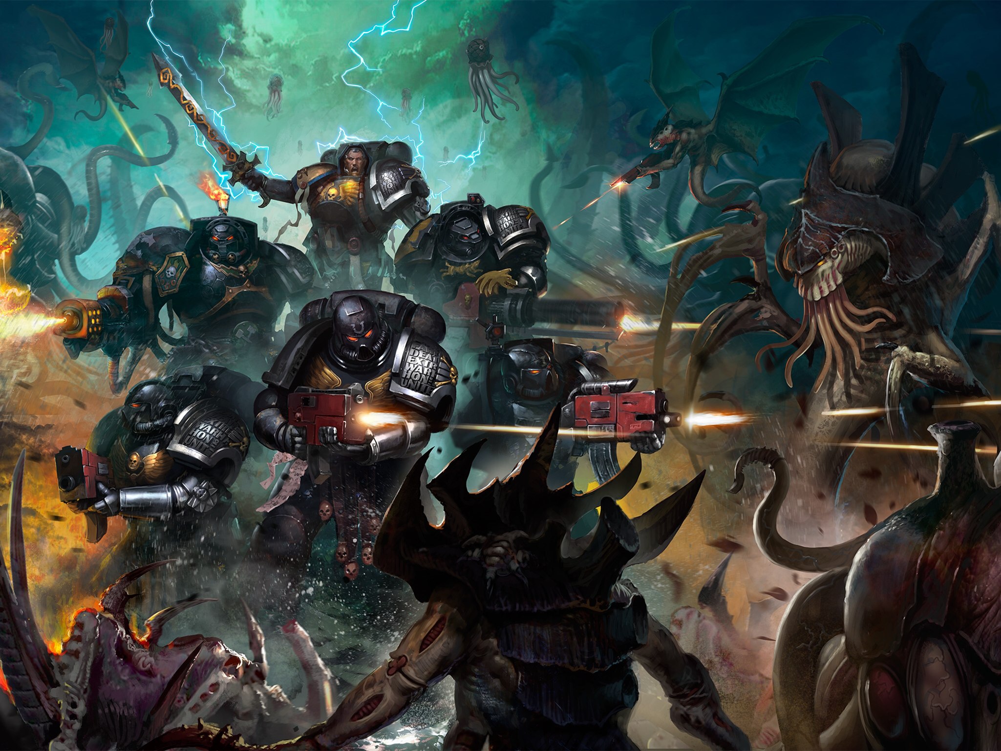 4 space marine Storm Shield Astartes Smash capitaine 40k Deathwatch tuer Team