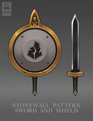 Stonewall pattern sword and board