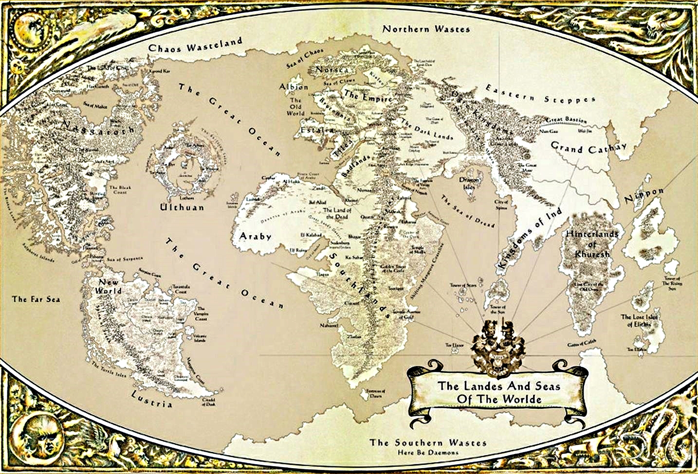 Warhammer Fantasy Old World Map Warhammer World | Warhammer Wiki | Fandom