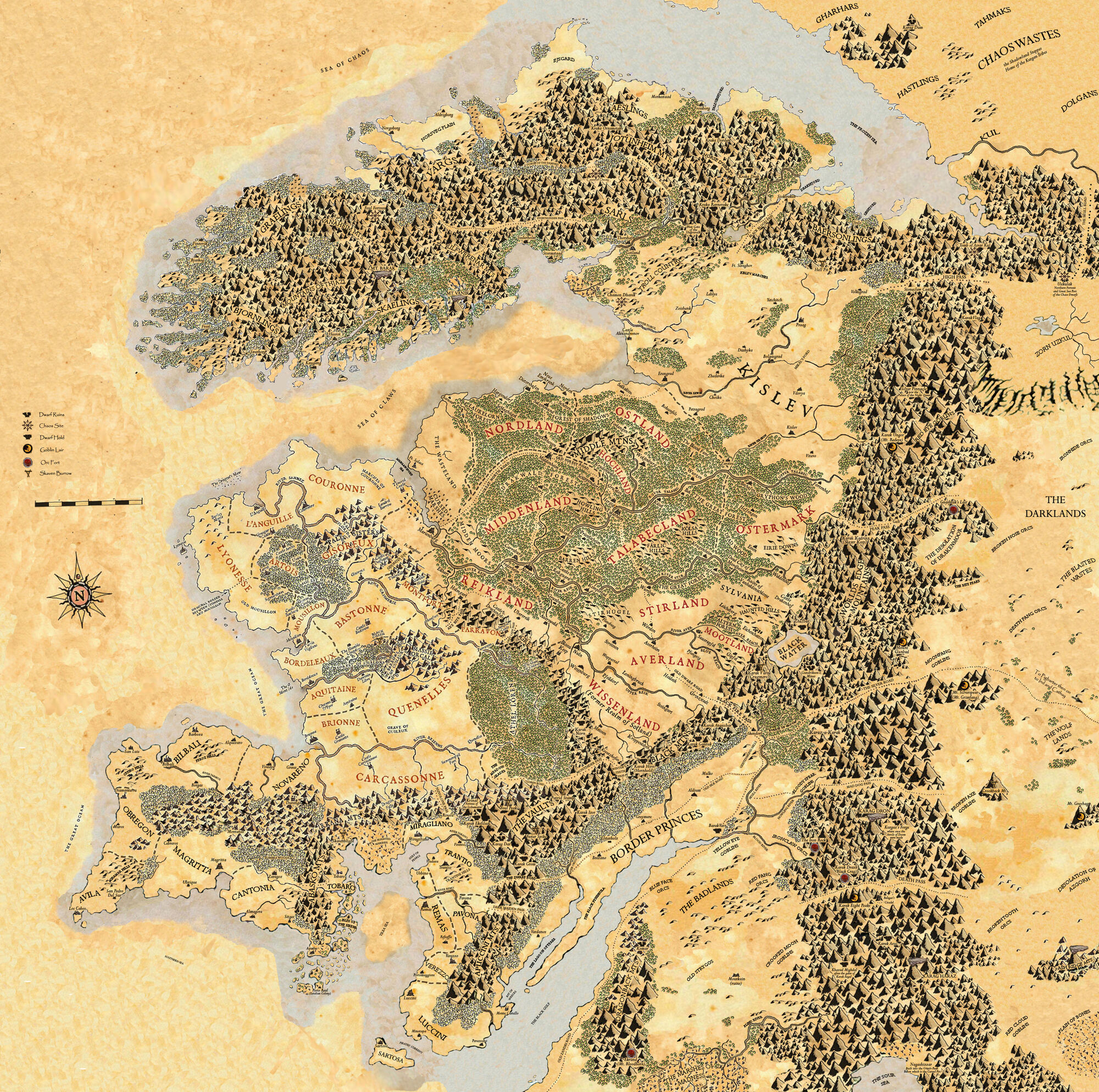 Obraz Map The Old World 7 Color.jpg Warhammer Wiki FANDOM powered by Wikia