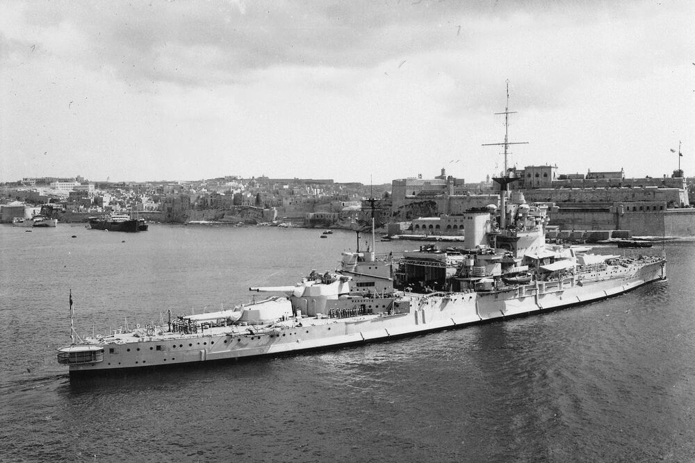 HMS Warspite in Malta