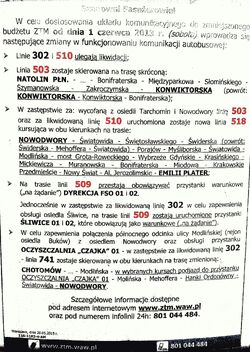 Zmiany autobusowe na Białołęce