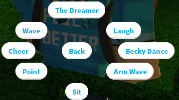 emotes in roblox e