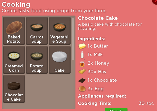 Cooking Welcome To Farmtown Wiki Fandom - roblox farmtown canned robloxian