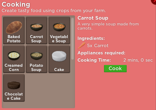 Cooking Welcome To Farmtown Wiki Fandom - roblox farm town bookstore