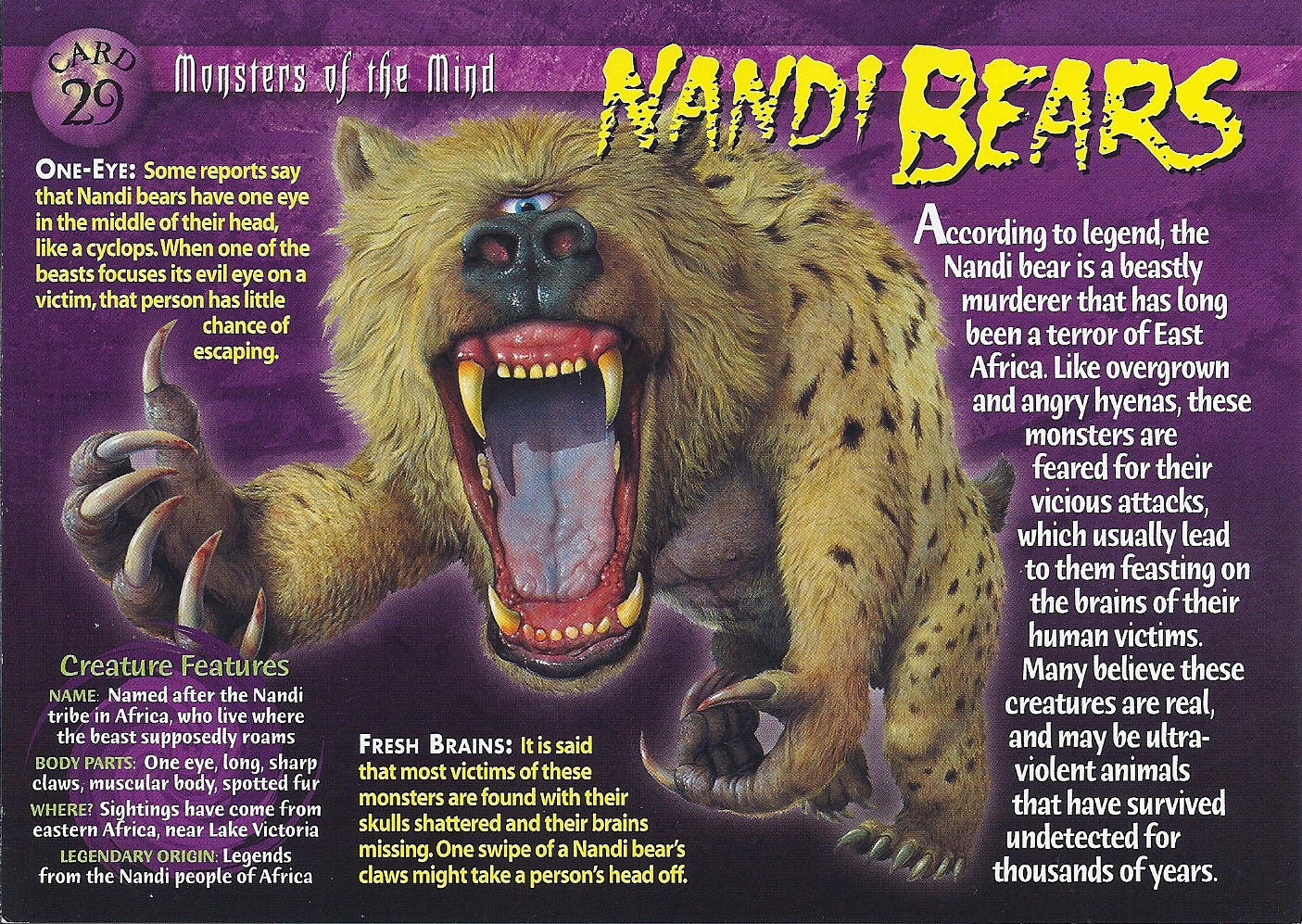 Nandi Bears Weird N Wild Creatures Wiki Fandom