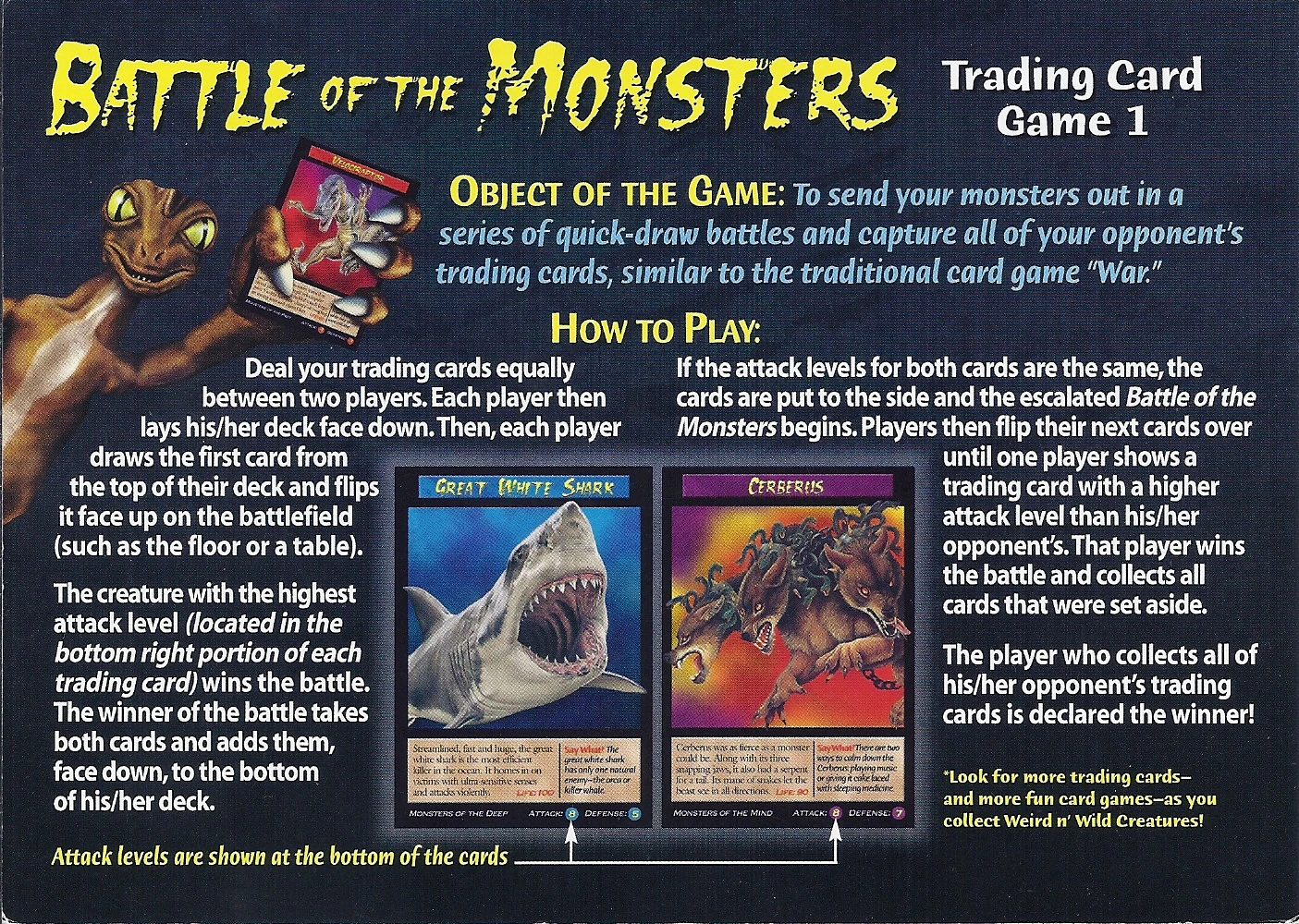 Battle of the Monsters Trading Card Game 1 Weird n' Wild Creatures