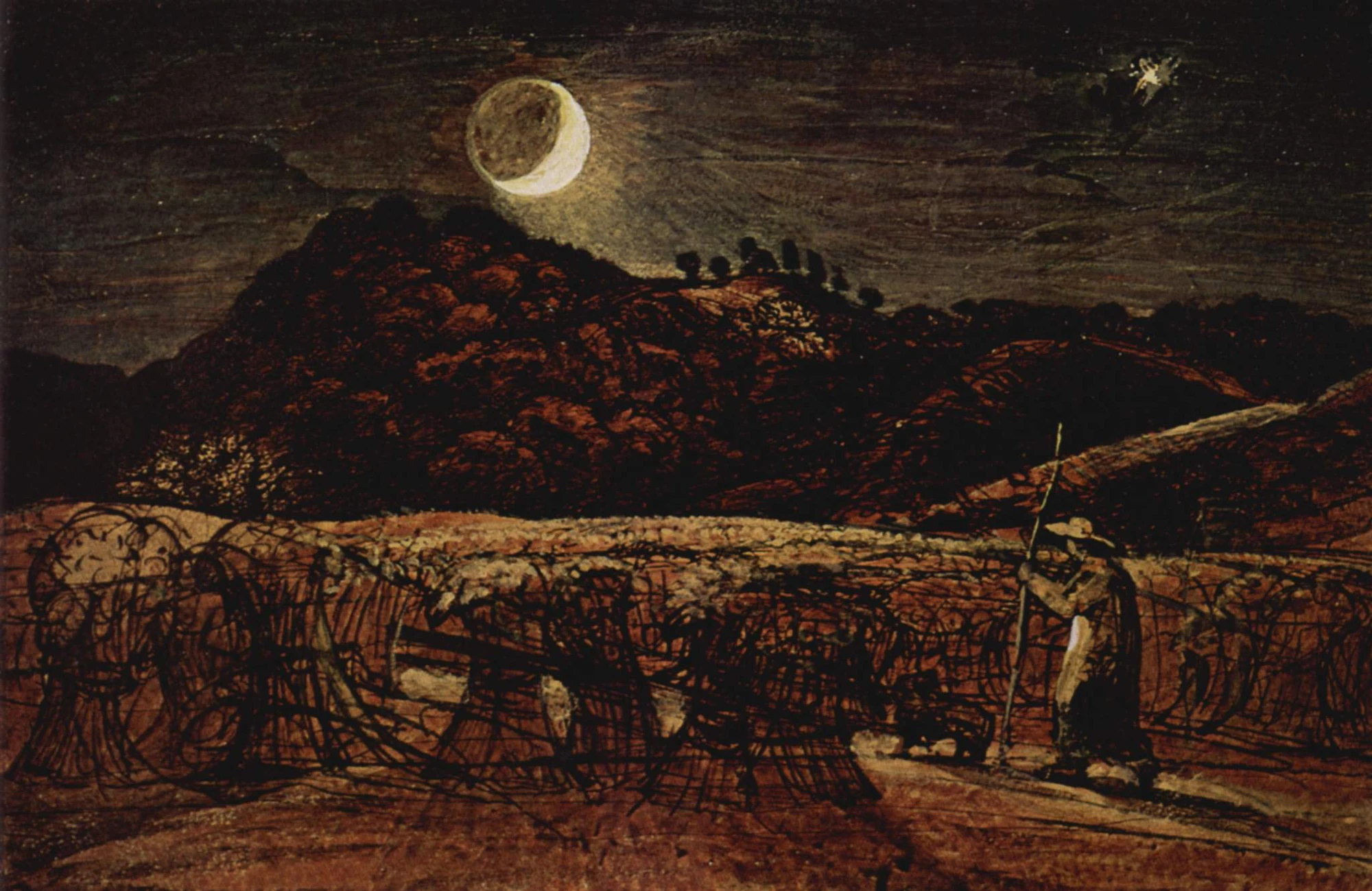 Obraz Samuel Palmer Kornfeld im Mondenschein.jpg