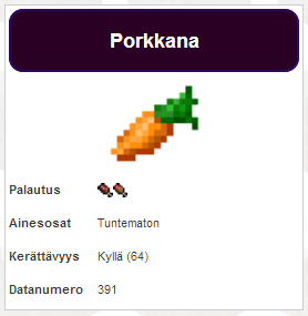 Tietolaatikon esimerkki