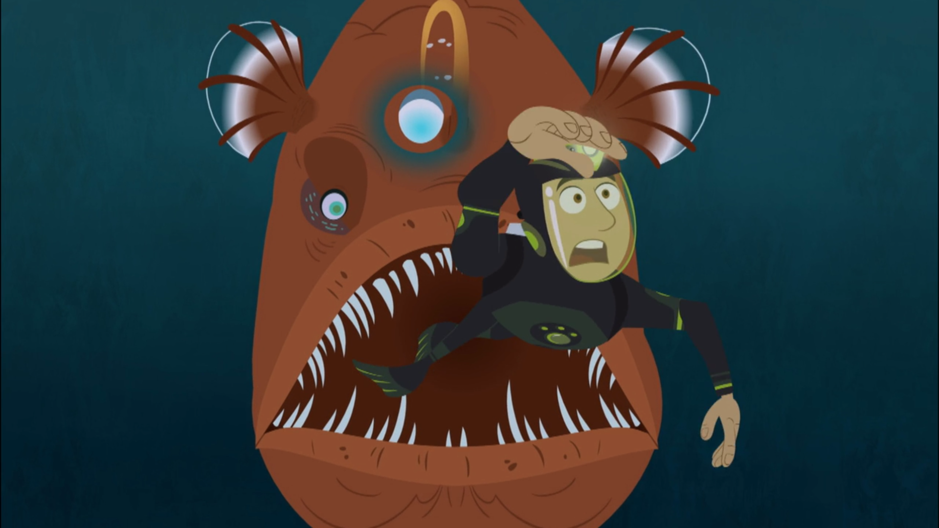 Image - Chris Swimming away from Angler fish.png | Wild Kratts Wiki