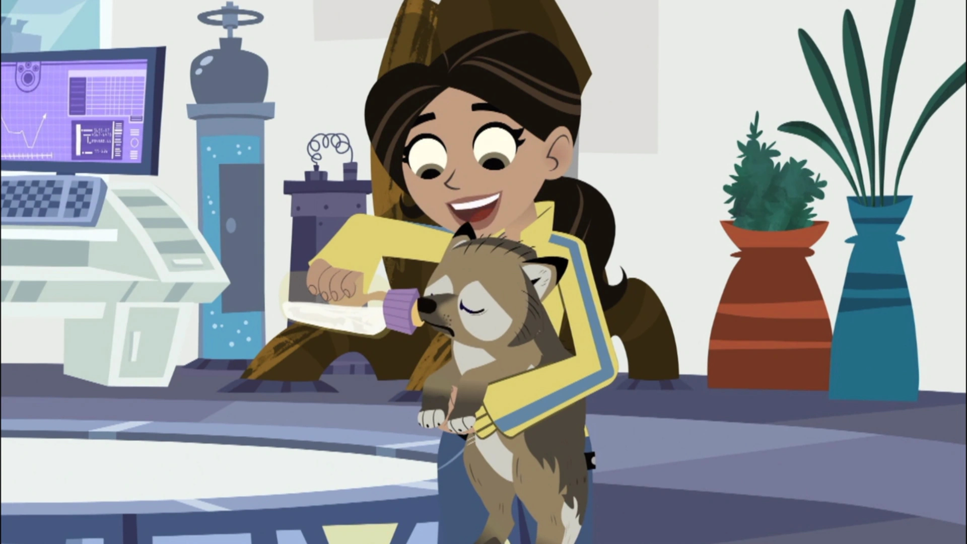 Image - Aviva Feeding Little Howler.png | Wild Kratts Wiki | FANDOM