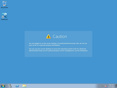 Windows Home Server 2 Desktop