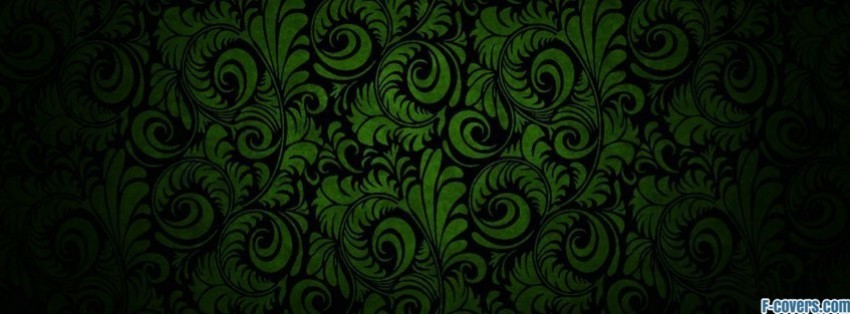 image green and black floral swirls facebook cover green cover photo