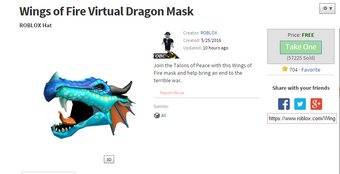 Roblox Wings Of Fire Hat