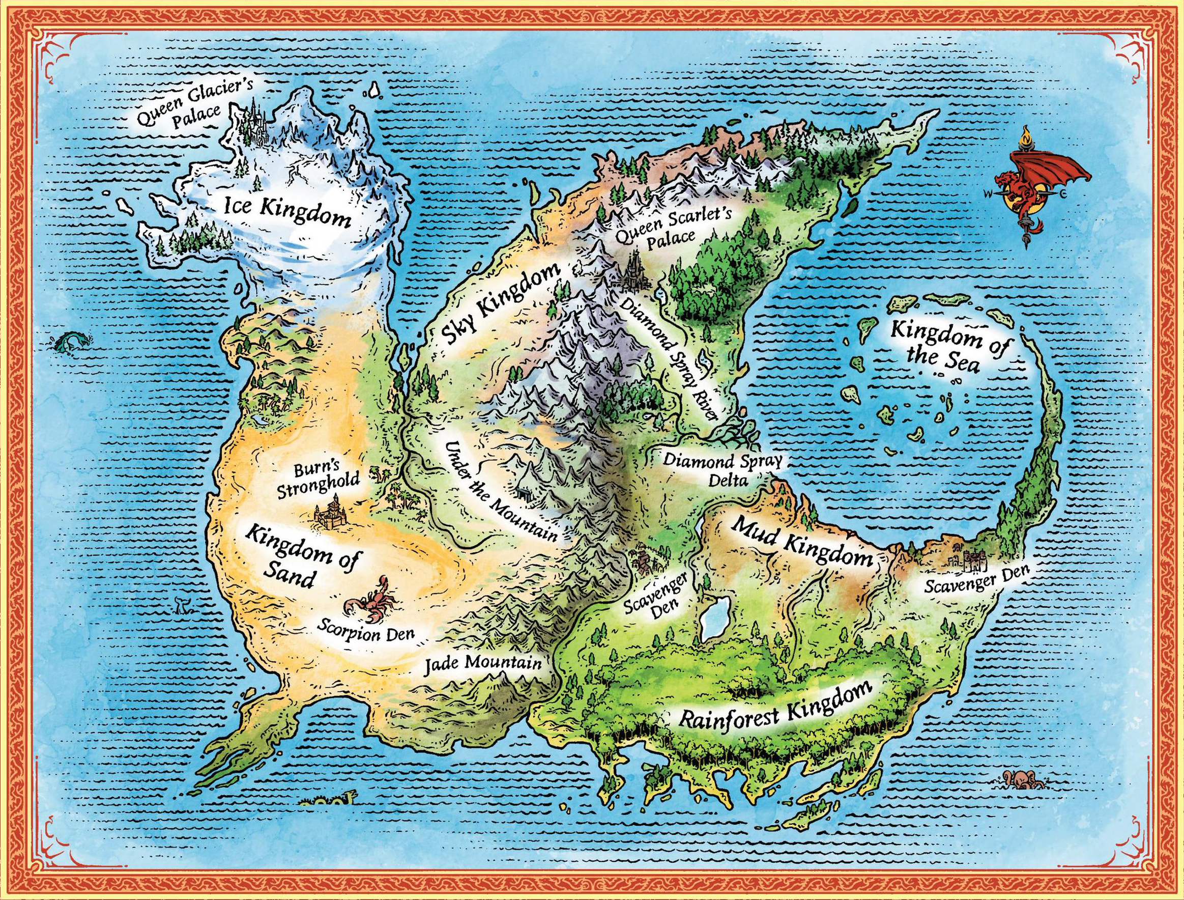 Wings Of Fire Map Of Pyrrhia And Pantala Combined | World Map