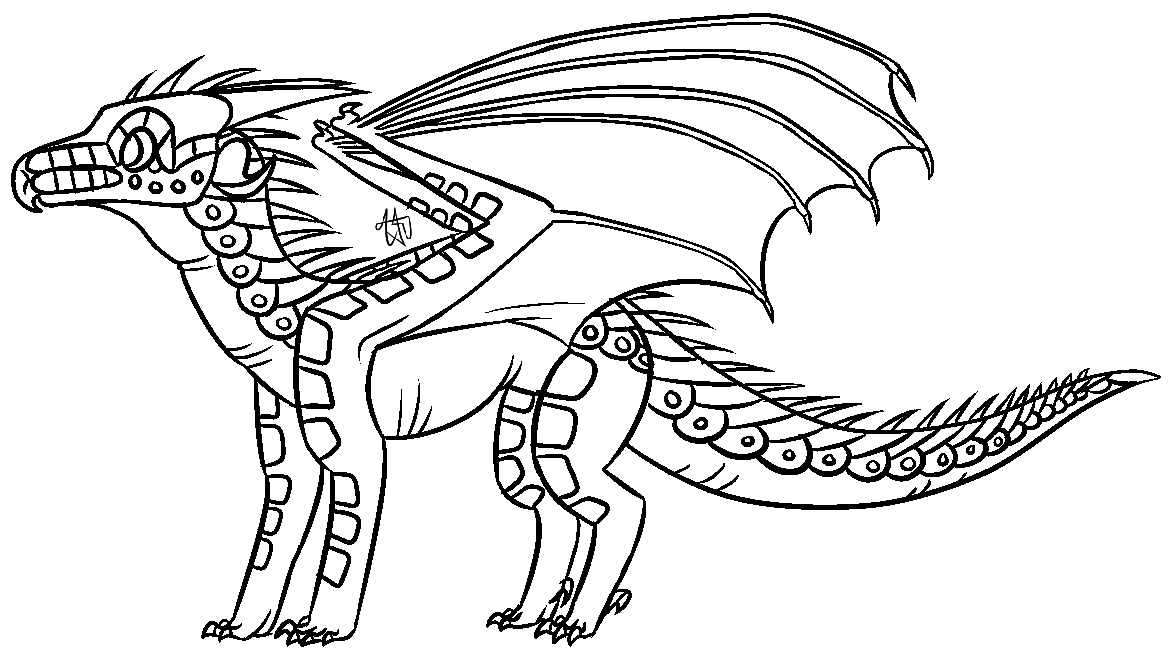 Image - Nightwing base lineart(by TreeDragon).png | Wings of Fire Fanon