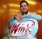 Iginio Straffi With Logo