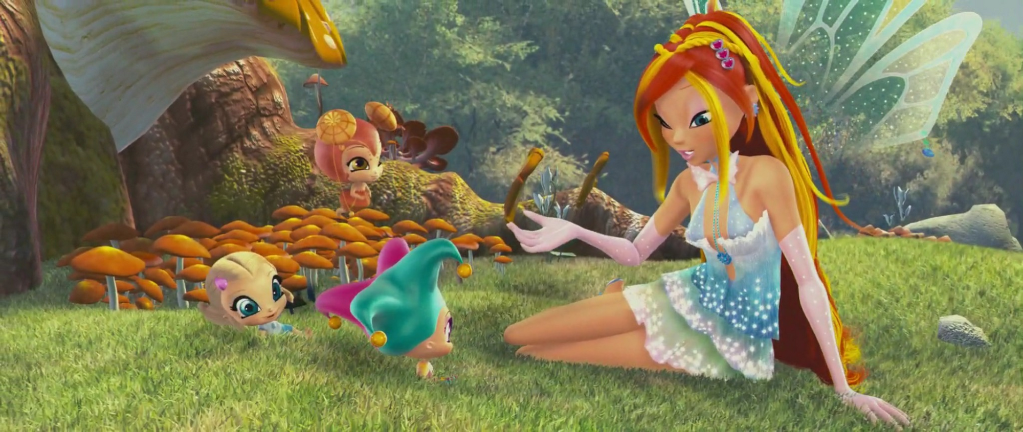 Flora Klub Winx Tajemnica Zaginionego Królestwa Obraz - Tajemnica Zaginionego Królestwa (Bloom, Jolly, Livy, Glim).png