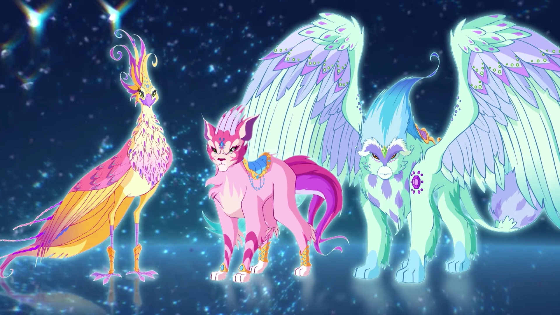 Магические питомцы винкс 7 сезон. Магические животные винкс тайникс. Винкс 7 сезон тайникс. Единорог элас винкс. Винкс магические животные элас.