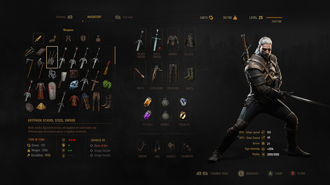 witcher 3 inventory space