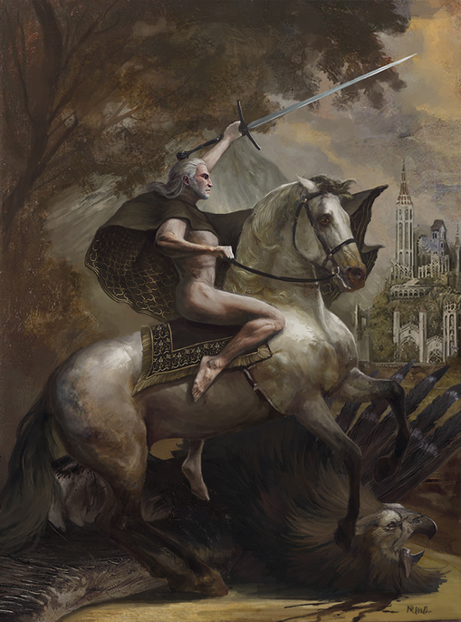 Image Tw3 painting geralt horse griffin.png Witcher Wiki FANDOM