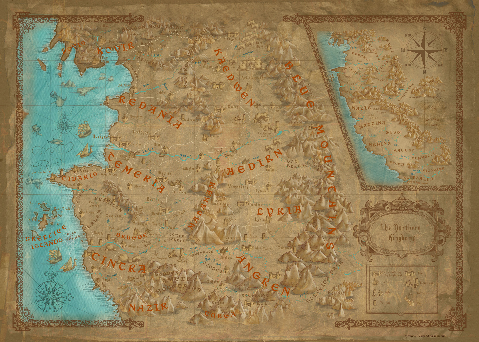 carte monde the witcher - carte de the witcher