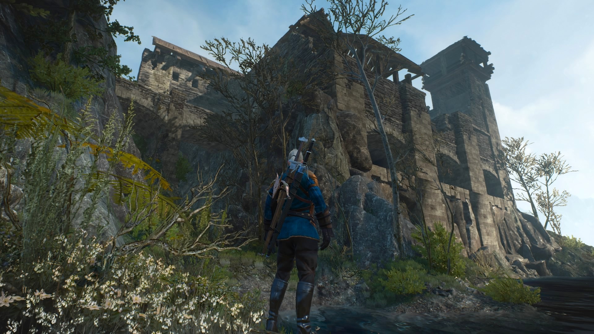 witcher 3 castle on fire
