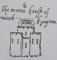 Workington Hall from 1569 town plan