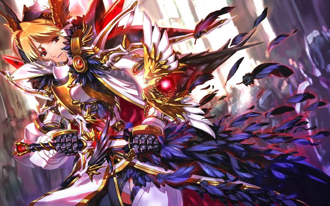 Image Anime Girl Knight Feather Sword Armor Jian Huang Original Hd