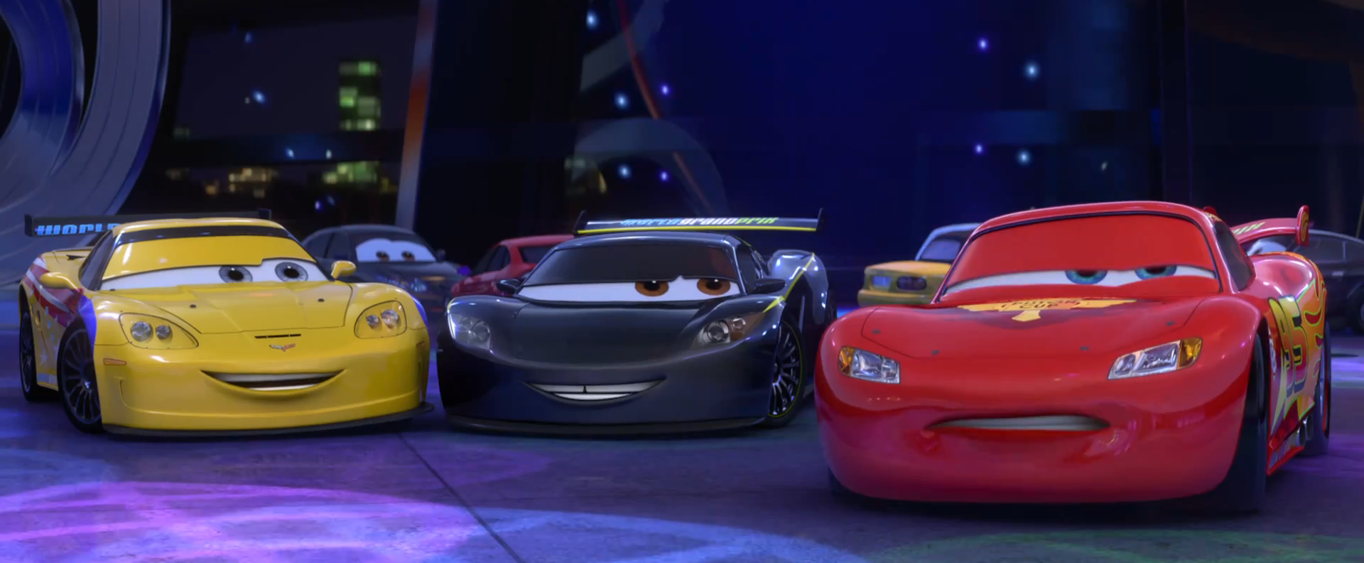 cars 2 jeff gorvette and lewis hamilton