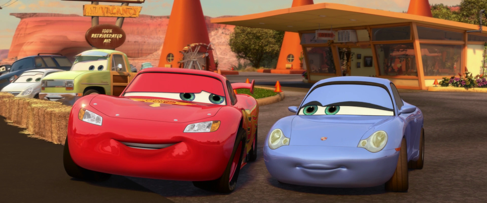 Image Cars 2 Lightning and Sally.png World of Cars Wiki FANDOM powered by Wikia