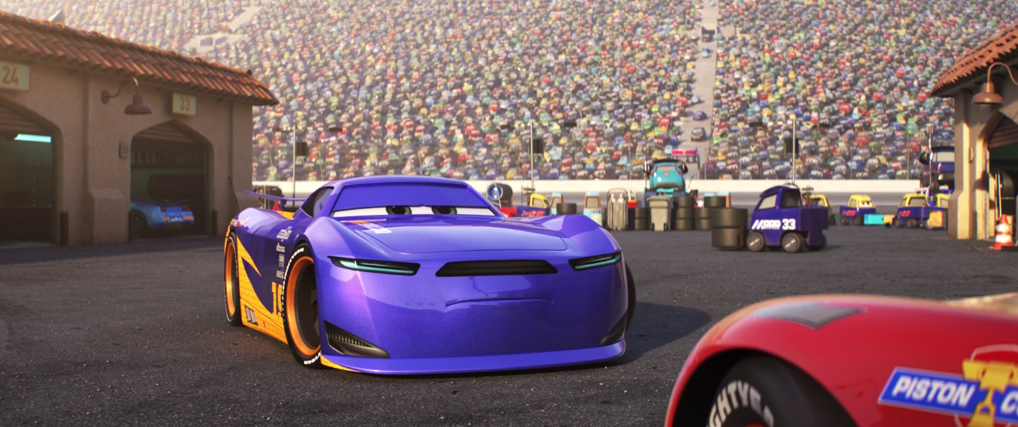 purple race car from cars 3