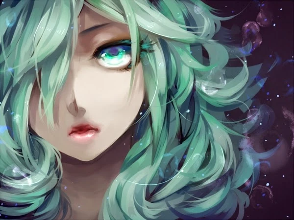 Image Closeup Vocaloid Hatsune Miku Lips Long Hair Green Eyes