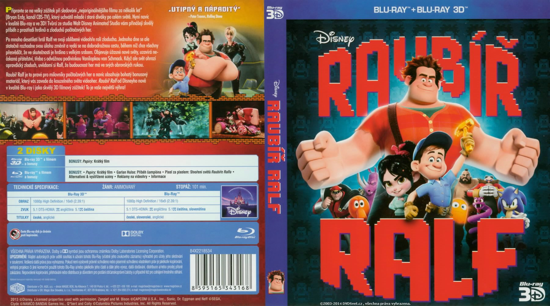 Image - Wreck It Ralph Blu Ray 3D-Blu Ray Czech Republic both front and
