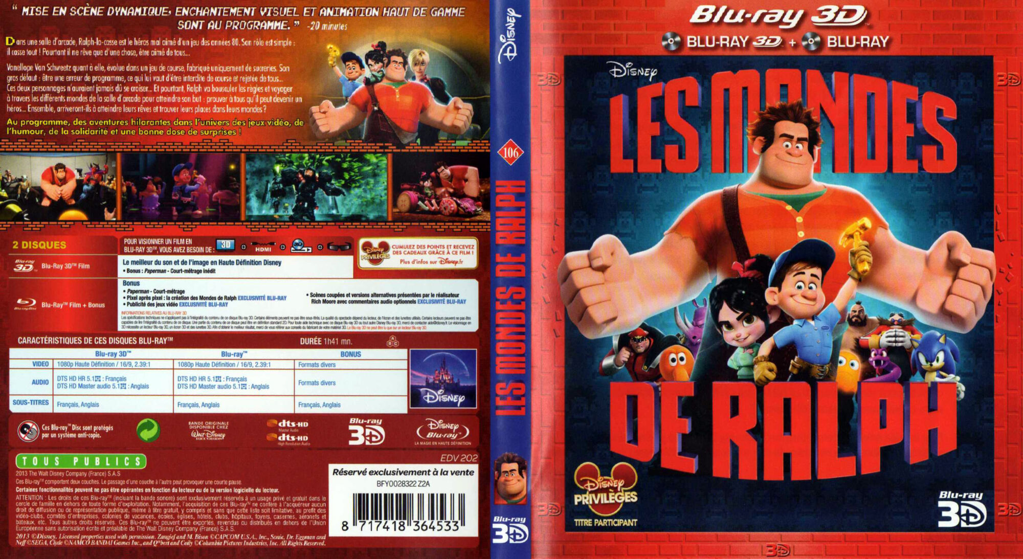 Image - Wreck It Ralph Blu Ray-Blu Ray 3D France.jpg | Wreck-It Ralph