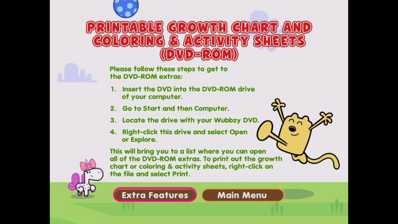 Wubbzy Saves the Day Printable Growth Chart and Coloring & Activity Sheets DVD ROM
