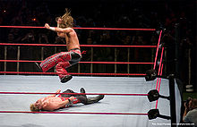 Diving elbow drop