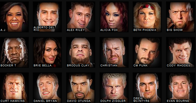 wwe roster page