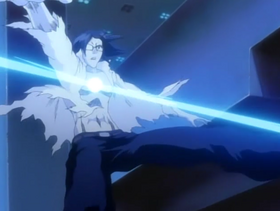 Uryu shot by Ryuken's Tailed Beast Bomb
