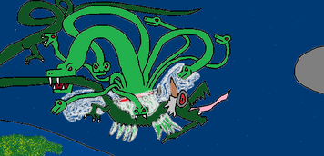 Gundam battles Godom Dragon