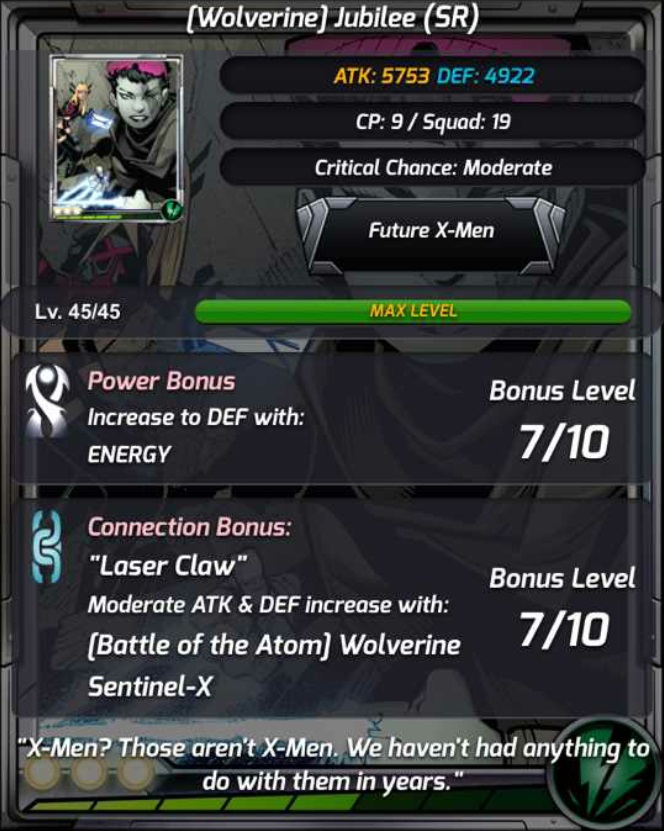 (Wolverine) Jubilee | X-Men: Battle Of The Atom Mobile Game Wiki