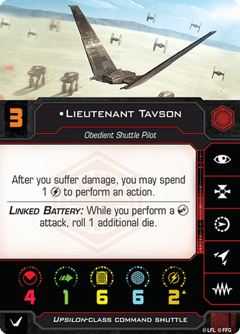 Lieutenant Tavson | X-Wing Miniatures: Second Edition Wiki | Fandom