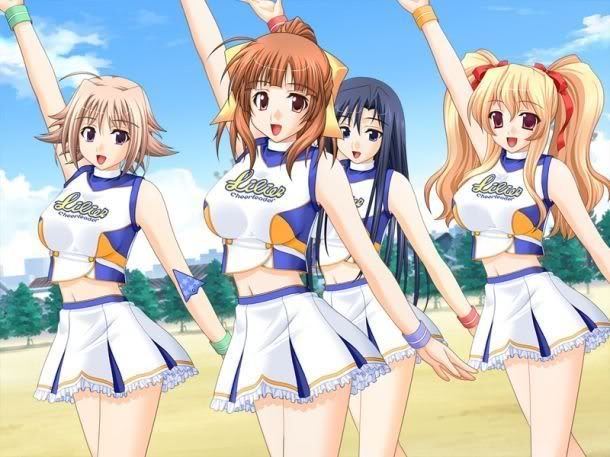Anime webcam outdoor cheerleaders