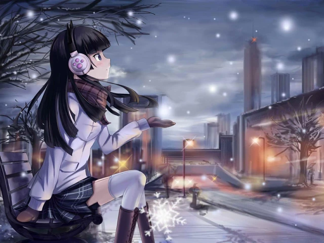 Image Girl Listening To Music In The Snow 226193 Jpg The Savage