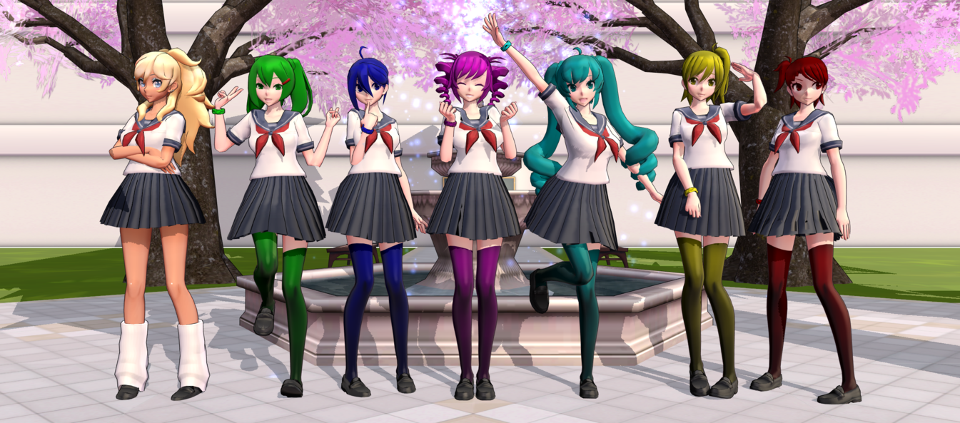 Image Mmd Yandere Simulator Rainbow 6 And Musume Down By